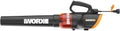 WORX 12 Amp Electric Leaf Blower, Turbine Blower for Lawn Care with 600 CFM & 2 Speed Control, Corded, WG520
