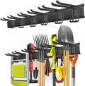 Garage Tool Organizer Wall Mount with 48 inches Rails and 6 Double-layer Hooks, Garden Tool Rack Heavy Duty