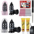 SBGGRL 132Pcs Heavy Duty Tire Repair Kit, Professional Tire Plug Kits with Rubber Nails, 50Pcs Plugs, Fix a Flat Puncture Patch Tools for Motorcycle