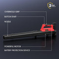 Leaf Blower for Milwaukee 18V Battery, 450CFM Electric Leaf Blower with 130MPH, Copper Motor, Handheld for Lawn Care, Yard (Battery Not Included)(Red)