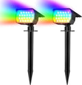 WENATY Solar Outdoor Lights, Solar Spot Lights Outdoor Waterproof IP65, 12 Pack Landscape Spotlights with 46 LEDs