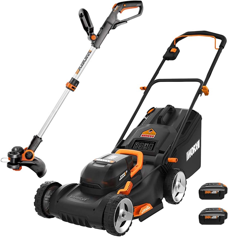 WORX 17" Cordless Lawn Mower, 2 in 1 Electric Mower Cuts Quietly