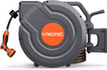NEO-TEC 100FT Retractable Garden Hose Reel 1/2 Inch with 9-Pattern Nozzle, Automatic Slow Return & Any Length Lock