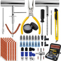 SBGGRL 132Pcs Heavy Duty Tire Repair Kit, Professional Tire Plug Kits with Rubber Nails, 50Pcs Plugs, Fix a Flat Puncture Patch Tools for Motorcycle