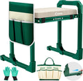 Garden Kneeler & Seat, Saker Garden Kneeler and Seat Foldable Gardening Stool with Extendable Legs & Thickened Pad, Tool/Storage Bag