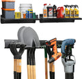 Garage Tool Organizer Wall Mount, 48 inches, Sturdy Storage Rack with Adjustable Hooks, Anti-Rust, Easy Installation, 300lbs Capacity