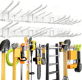 Garage Tool Organizer Wall Mount 66 inches with 13 Adjustable Heavy-Duty Hooks, Garage Organization, Garden Tool Storage Rack for Garage, Yard