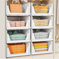 Portable Closet Organizer, SNSLXH 5 Pack Stackable Closet Storage Basket