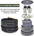 Dinithron 22-Piece Camping Cookware Set, Lightweight Non-Stick camping cooking set, Includes Large Pot, 1.6L Kettle