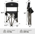 LANMOUNTAIN Home & Garden Product, 2 Pack Folding Camping Tripod Stool with Backrest & Cup Holder, Lightweight Portable Outdoor Chairs for Adults