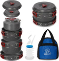 Camping Cookware Set, Bulin 24/13/11/8/4 PCS Camping Cookware Mess Kit Lightweight Backpacking Cooking Set Outdoor Cook Gear for Family Hiking
