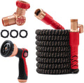 Pocket Hose Ballistic 50 FT Expandable Garden Hose w/Pocket Pivot Swivel Connector, Anti-Burst Sleeve Reinforced with Bulletproof Fiber, Lightweight
