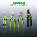 AudcaLight Garden Pruning Tool, 4-Pack Bypass Pruning Shears, Titanium Steel Blade, With Gardening Gloves, Shears Stainless