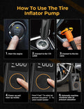 AUTOWN Flat Tire Repair Kit with Air Compressor 54 Pieces for Car, Motorcycle, ATV, Jeep, Truck, Tractor Flat Tire Repair (54PCS)