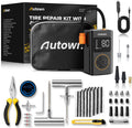 AUTOWN Flat Tire Repair Kit with Air Compressor 54 Pieces for Car, Motorcycle, ATV, Jeep, Truck, Tractor Flat Tire Repair (54PCS)