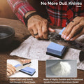 Intelitopia Complete Knife Sharpening Stone Set, Dual Grit Whetstone 400/1000 3000/8000 Knife Sharpener with Leather Strop, Flattening Stone