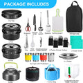 Camping Cookware Set, Gejoy 42 Pcs Camping Cookware Mess Kit, Non Stick Lightweight Pots Pan Kettle, Collapsible Water Container and Bucket