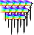 WENATY Solar Outdoor Lights, Solar Spot Lights Outdoor Waterproof IP65, 12 Pack Landscape Spotlights with 46 LEDs