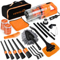 Viewsun 17pcs Car Cleaning Kit, Pink Car Interior Detailing Kit with High Power Handheld Vacuum, Detailing Brush Set, Windshield Cleaner, Cleaning Gel
