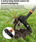 HAUSPROFI Stand Up Weed Puller Tool with 36-46 Inch Adjustable Long Handle and 50L Garden Bag
