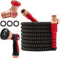 Pocket Hose Ballistic 50 FT Expandable Garden Hose w/Pocket Pivot Swivel Connector, Anti-Burst Sleeve Reinforced with Bulletproof Fiber, Lightweight