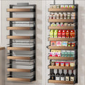 Home Storage Organizer, POKIPO 8 Tier Over The Door Pantry Organizer, 2 IN 1 Wall Mount or Hanging Spice Rack Seasoning Shelves with Adjustable Basket