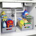 Home Storage Organizer, Under Sink Organizer, Pull Out Cabinet Organizer, 2 Tier Metal Slide Out Shelf with L Shaped Design for Kitchen, Bathroom