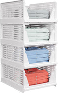 caktraie Portable Closet Organizer, 5 Pack Stackable Closet Storage Basket, Stackable Storage Bins