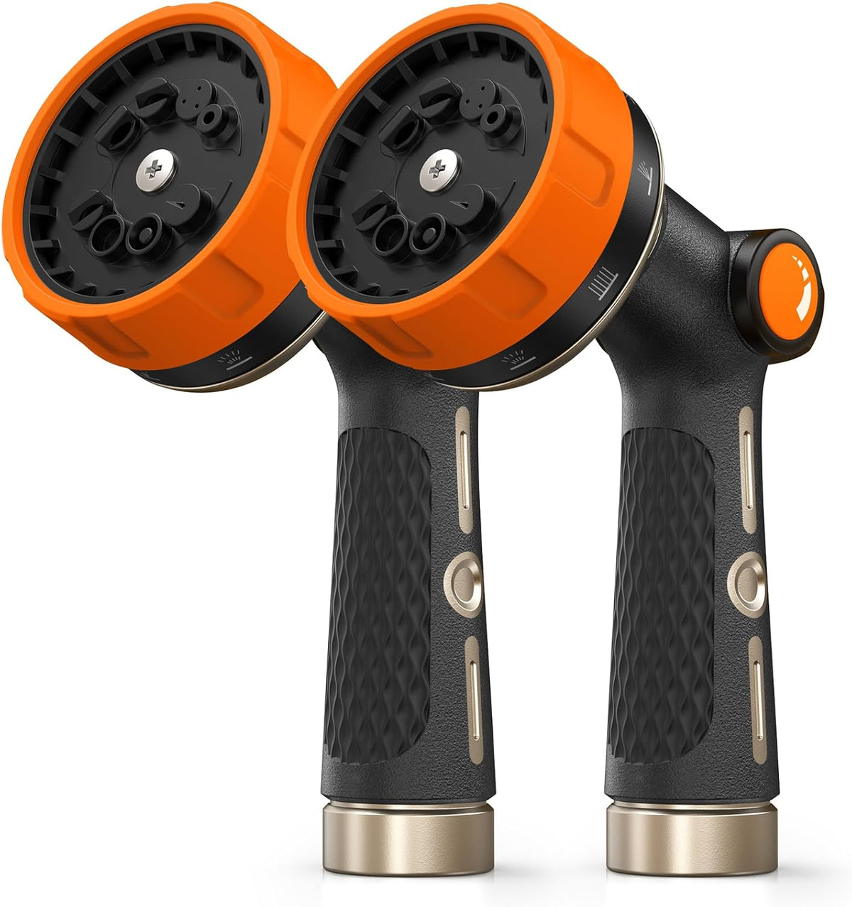 RAINPOINT Garden Hose Nozzle Heavy Duty, 100% Metal Thumb Control Spray Nozzles for Garden Hose High Pressure