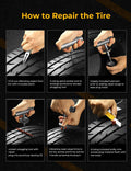 AUTOWN Flat Tire Repair Kit with Air Compressor 54 Pieces for Car, Motorcycle, ATV, Jeep, Truck, Tractor Flat Tire Repair (54PCS)