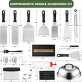 EWFEN 35PCS Griddle Accessories Kit, Flat Top Grill Accessories Set for Blackstone and Camp Chef, Grill Spatula Set with Enlarged Spatulas