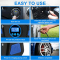 TILIBOTE Tire Repair Kit, Tire Inflator Portable Air Compressor, Heavy Duty Flat Tire Repair Kit With 12V Air Pump For SVU, Car, Motorcycle, Truck