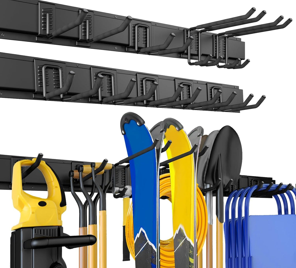 UUP 48" Garage Tool Organizer Wall Mount, 440lbs Garden Garage Storage Garage Organization with Adjustable Heavy Duty Hanging Hooks