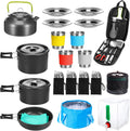 Camping Cookware Set, Gejoy 42 Pcs Camping Cookware Mess Kit, Non Stick Lightweight Pots Pan Kettle, Collapsible Water Container and Bucket