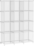 Home Storage Organizer, AWTATOS Cube Storage Organizer Storage 12 Cube Bookshelf DIY Plastic Closet Clothes Storage Shelves with Wooden Mallet