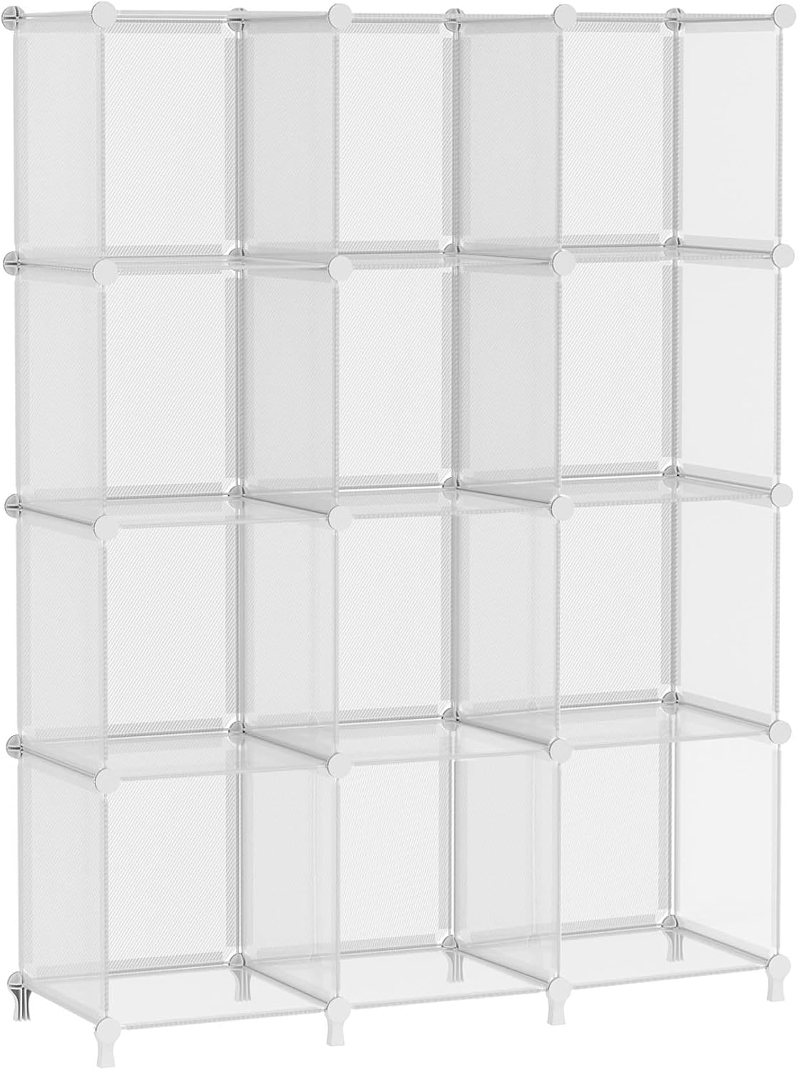 Home Storage Organizer, AWTATOS Cube Storage Organizer Storage 12 Cube Bookshelf DIY Plastic Closet Clothes Storage Shelves with Wooden Mallet