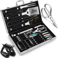 RINPIR BBQ Grill Tool Set, 35pcs Deluxe Grilling Gifts Set for Birthday Fathers Day, Stainless Steel BBQ Accessories Kit for Men Dad