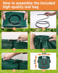 HAUSPROFI Stand Up Weed Puller Tool with 36-46 Inch Adjustable Long Handle and 50L Garden Bag