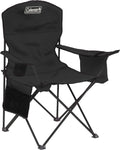 Camping Furniture, Coleman Portable Camping Chair with 4-Can Cooler, Cushioned Seat & Back with Side Pockets & Cup Holder, Carry Bag Included