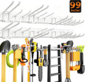 Garage Tool Organizer Wall Mount 66 inches with 13 Adjustable Heavy-Duty Hooks, Garage Organization, Garden Tool Storage Rack for Garage, Yard