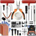 SBGGRL 132Pcs Heavy Duty Tire Repair Kit, Professional Tire Plug Kits with Rubber Nails, 50Pcs Plugs, Fix a Flat Puncture Patch Tools for Motorcycle