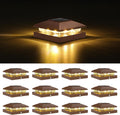 Solar Outdoor Lights, VOLISUN 4x4 Solar Post Cap Light 12pack, Solar Fence, Post Lights Outdoor Waterproof for Wooden/Vinyl Post