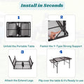 Camping Furniture, Folding Table w/ Carry Bag, Paper Towel Holder, Garbage Holder, Wing Panels, 3x2 FT Foldable Table for Portable Grill, Picnic