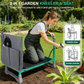 WEILISEN Garden Kneeler & Seat, Garden Kneeler and Seat, 2-in-1 Foldable Garden Bench with Non-Slip EVA Foam Pad, Storage Bags, Glove