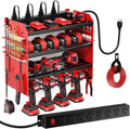 Garage Tool Organizer, POKIPO Large Power Tool Organizer Wall Mount with Charging Station