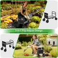 Garden Kneeler & Seat, NIUXX Garden Kneeler and Seat with 360° Wheels: 3-in-1 Rolling Garden Stool with Extendable Legs