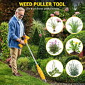 wevgbv Stand Up Weed Puller, Electric Weed Puller Tool Compatible with Dewalt 20V Max Battery, Stand-Up Weed Puller Tool 3-Claw Steel Head