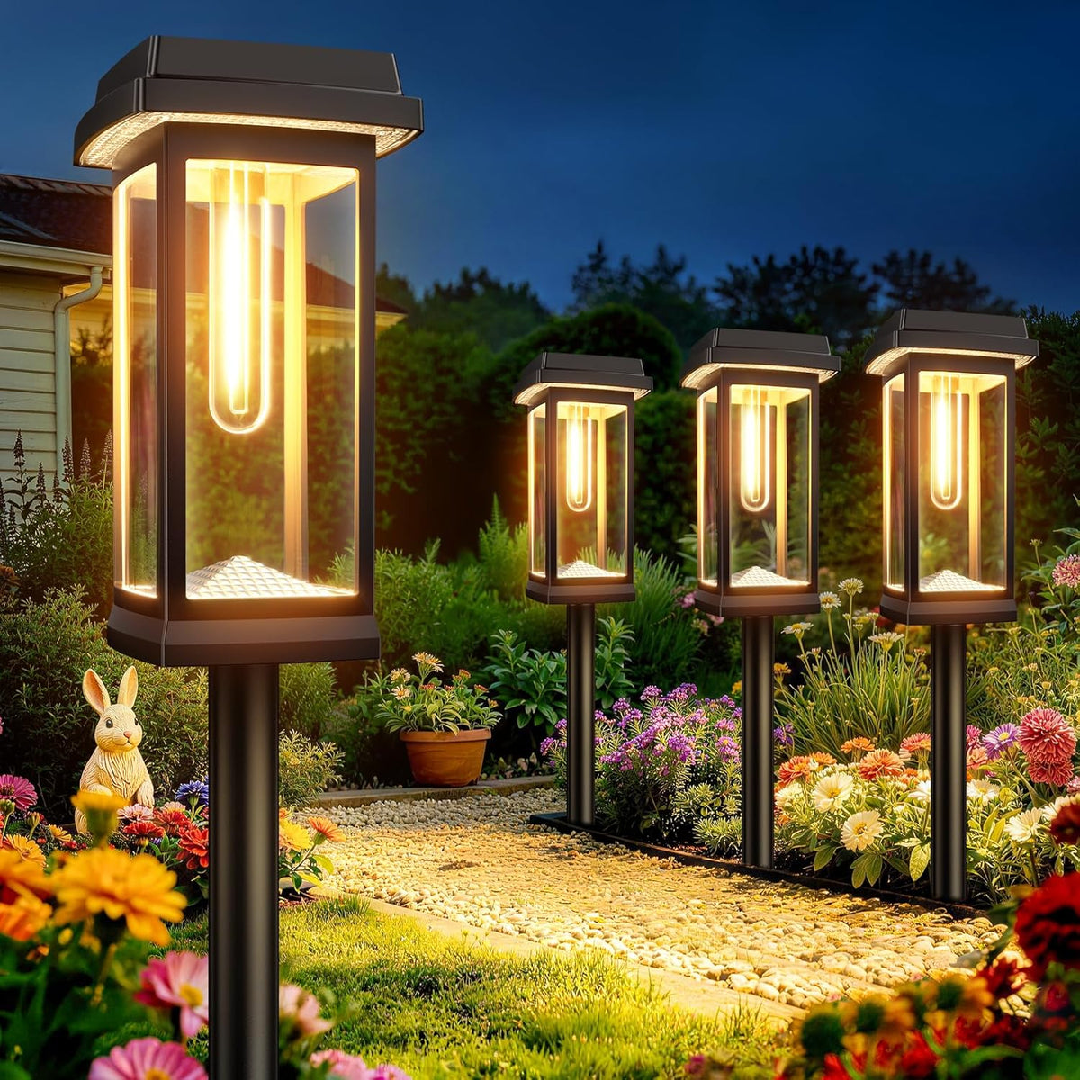TuyLuxe Solar Outdoor Lights, Solar Pathway Lights Outdoor, 8 Pack Upgraded Solar Garden Lights Solar Powered, Solar Lights Outdoor Waterproof IP65