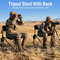LANMOUNTAIN Home & Garden Product, 2 Pack Folding Camping Tripod Stool with Backrest & Cup Holder, Lightweight Portable Outdoor Chairs for Adults
