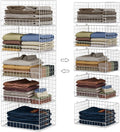 Portable Closet Organizer, 4-Tier Stackable Closet Organizers and Storage Basket, Foldable Closet Shelf Organizer System